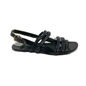 Urban Outfitters | Ecote | Black Leather‎ Braided Sandals Size 8